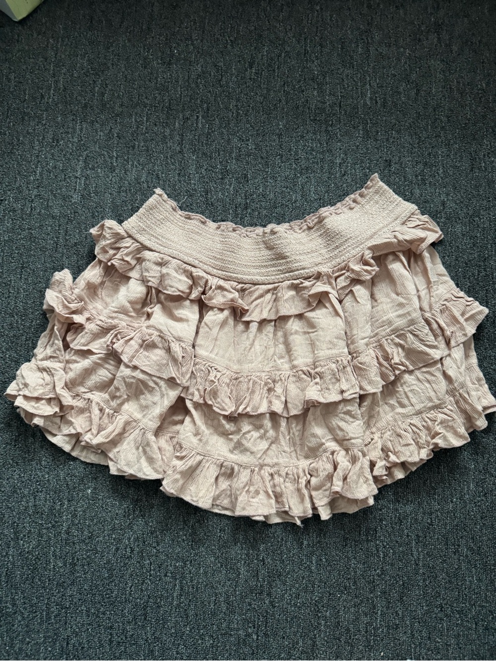 Free People Blush Pink Smocked Crop Top & Tiered Skirt Set - Picture 4 of 5